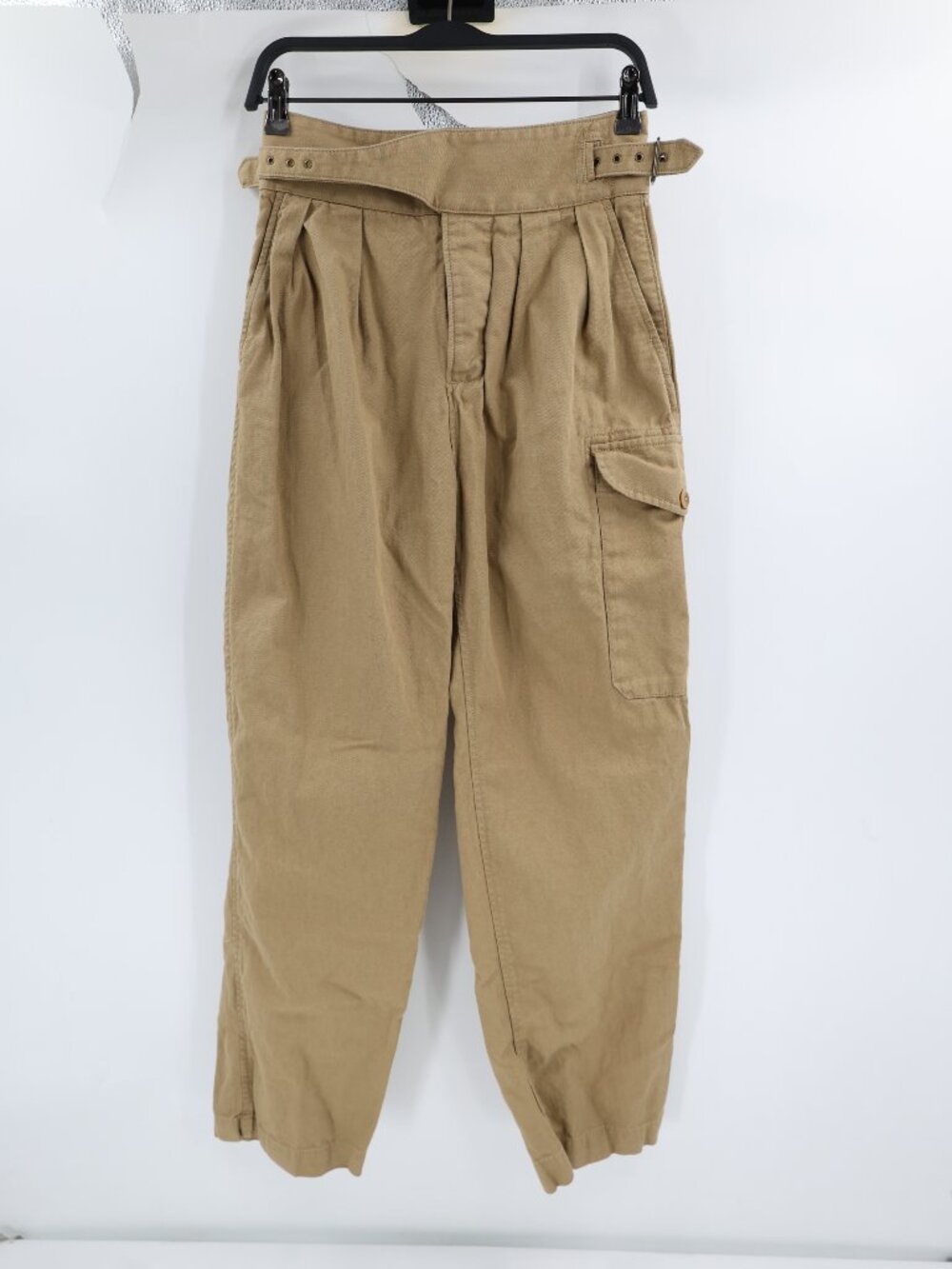 Banana Republic Pants Women 00P Gurkha Pleated Twill Cotton Linen Buckle safari